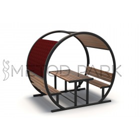 09 PM Circular Picnic Table with Adjustable Shade